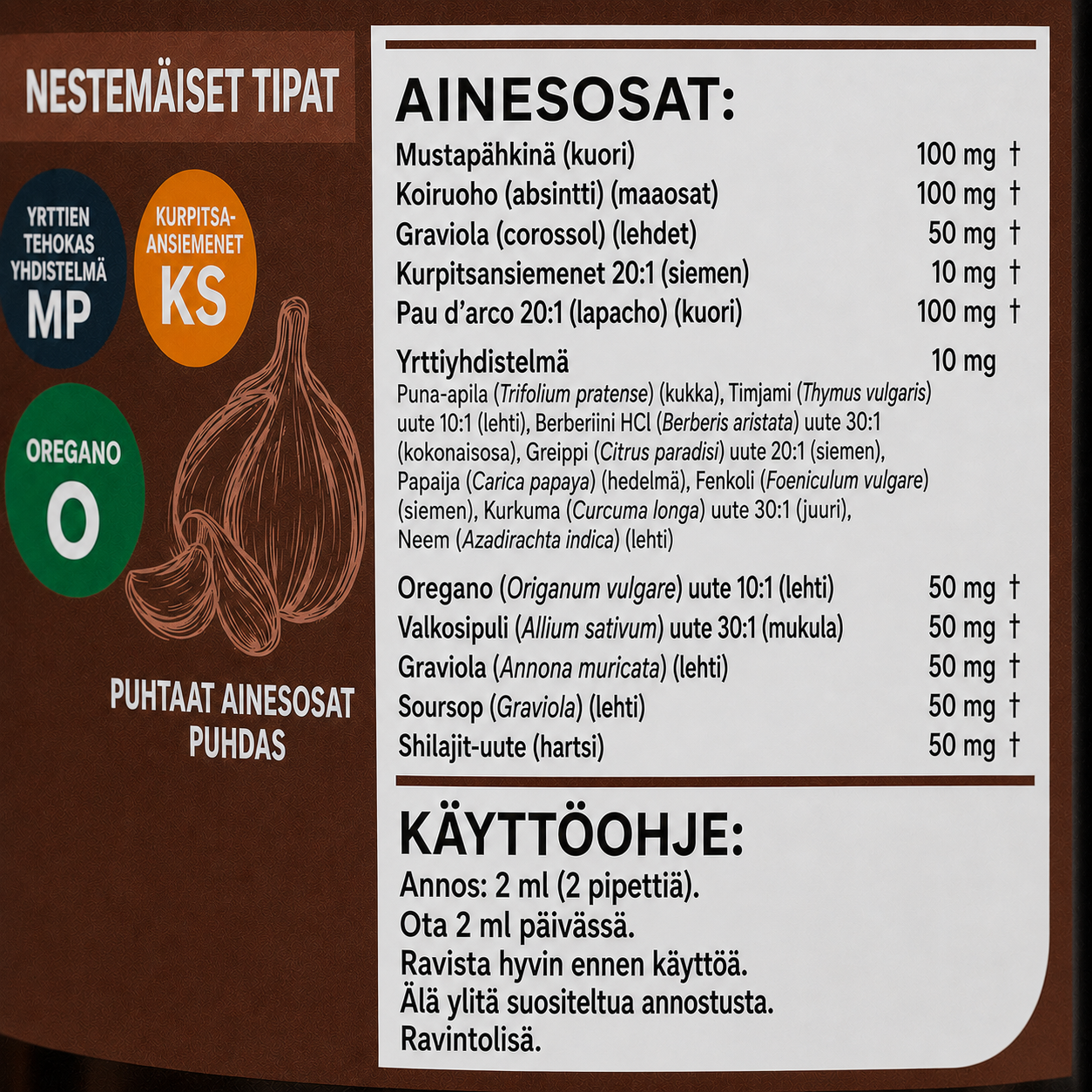 PRACTS Suolistotipat Koiruoholla ja Mustapähkinällä